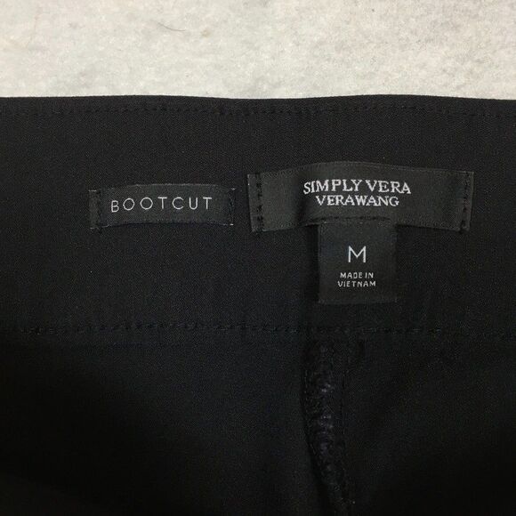 Simply Vera Wang Womens M Bootcut Dress Pants Black Pull On Professional Work - Picture 2 of 11